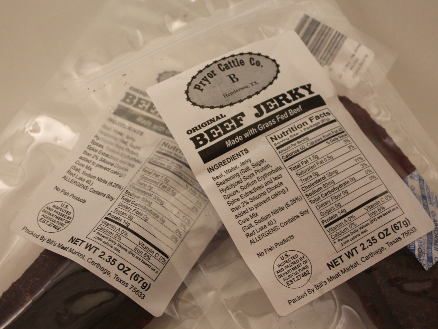 Grass Fed Beef Jerky Henderson & Tyler, TX Pryor Cattle Company, LLC